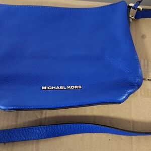 Michael Kors Blue Leather Crossbody Bag